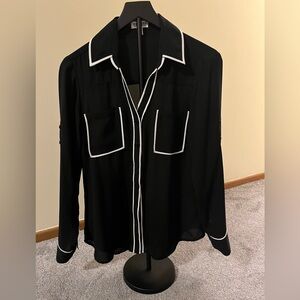 Express Portofino Black Shirt with White Piping
